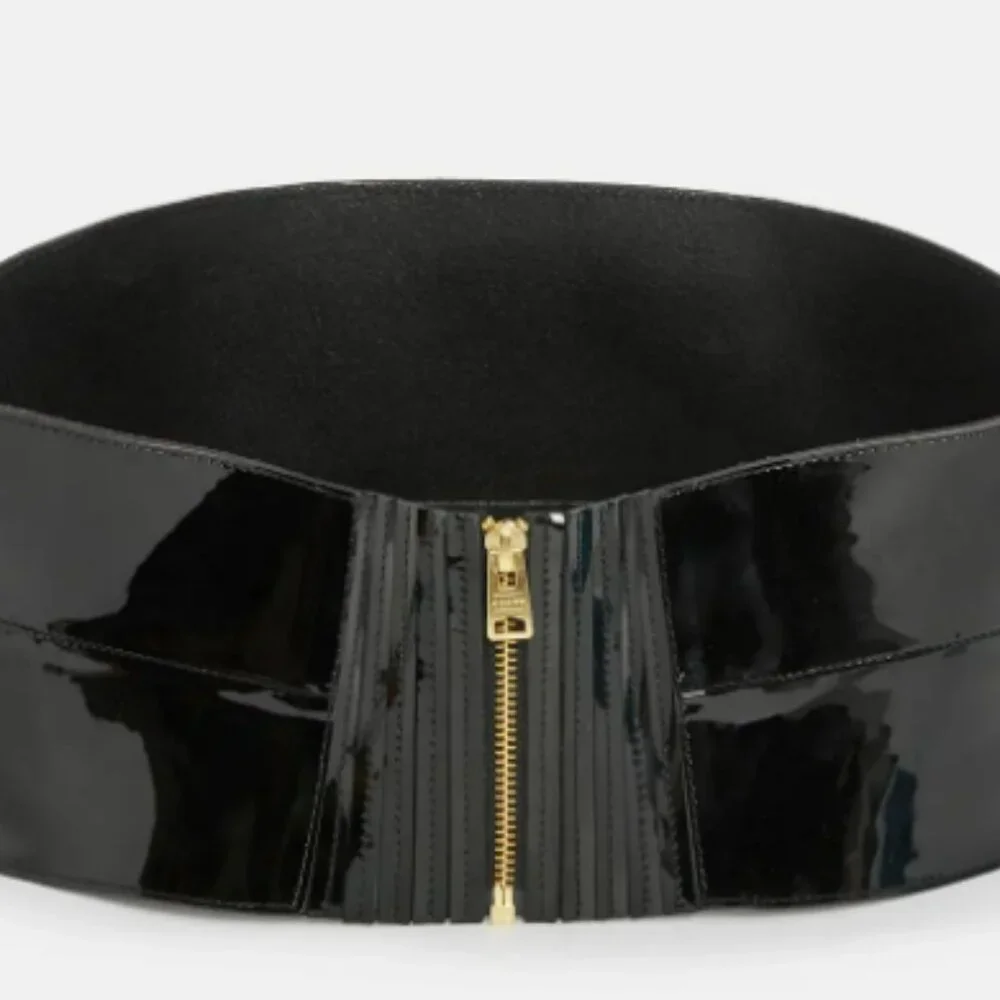 All Saints Oakley Patent Leather Corset Belt, L, NWT's - Picture 6 of 6